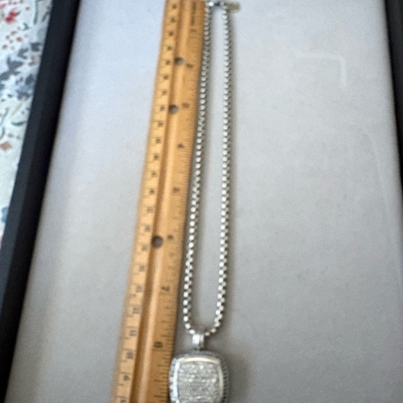 David Yurman 20mm Pave Diamond Pendant Necklace - Picture 9 of 14